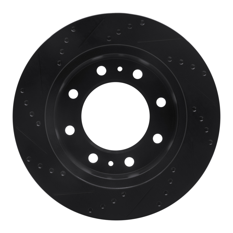 Chevrolet Avalanche 2500 Brake Rotor (1) - Front Right - R1 Concepts - Drilled & Slotted - Black - `01-`25